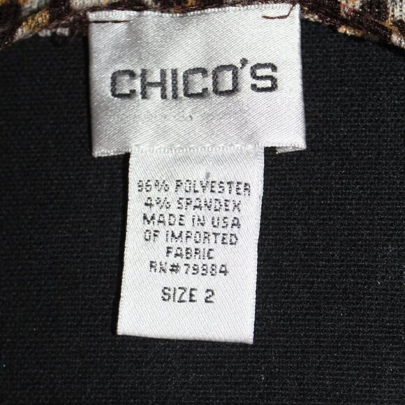 Chico's Size 2 Animal Print Sparkly Accented Top - Picture 5 of 10